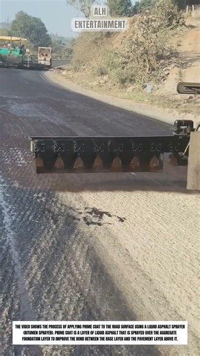 Prime Coat Application Process on Road Surface #shorts