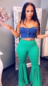The Denim Tube Top Size Small Medium Large The Extreme Flare Pants Model @sheshedatsme Hair @shesalonjax Mua @MakeupbyKahtara Www.Houseoftinks.com #style #photooftheday #love #fashion #stylist #inspiration #photo #beautiful #hair #orlandoshopping #life #luxurylifestyle #houseoftinks #orlandoflorida #mua #photo #styleblogger | House of Tinks