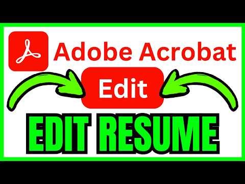 How To EDIT RESUME In Adobe Acrobat (QUICK & EASY) 2026
