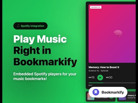 Bookmarkify + Spotify: Listen to Podcasts Without Leaving Your Bookmarks