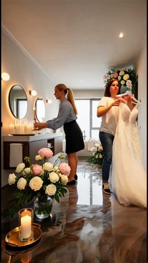 Ultimate wedding bathroom glow up with statement floor #bathroomreno #design #satisfying #epoxy