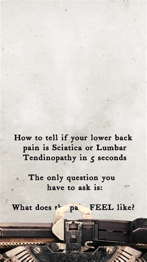 If the pain is concentrated in the lower back area WITHOUT numbness/tingling, it’s Lumbar Tendinopathy. That’s the revelation Dr Johnson - my orthopedist - shared when I visited her 3 months ago. ======= “Just as I suspected… your back pain is not sciatica. It’s Lumbar Tendinopathy”, she said. "Lumbar Tendi… what?" I asked, confused and terrified at the same time. Dr Johnson pulled up my MRI scan on her tablet. "It’s the breakdown of the lumbar tendons that connect your lower back muscles to you