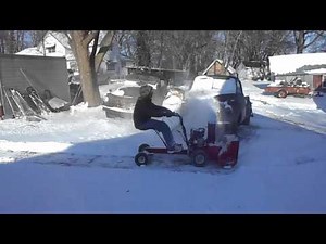 Rideable homemade self propelled snow blower