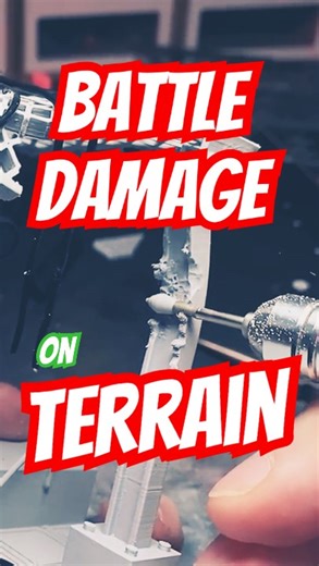 How To Make Battle Damage on Wargaming Terrain #warhammer #miniaturewargaming #warhammer40k