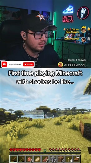 We played hardcore Minecraft on stream with SHADERS! #Minecraft #minecraftshaders