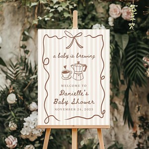 Coffee Baby Shower Welcome Sign A Baby is Brewing Sign Coffee Baby Shower Poster Coffee Themed Baby Shower Cafe Bebe Baby Bean Coffee Theme - Etsy