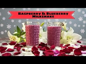 raspberry and blueberry milkshake - cooking with safia UK