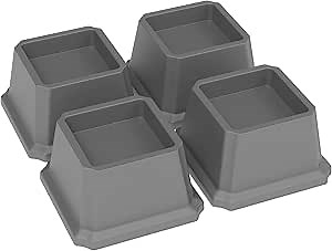 Bed Risers 2 Inch Heavy Duty Bed Furniture Elevators, 1,500 lbs Lifts Up Riser for Sofa and Table Set of 4, Grey