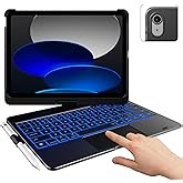 Case with Keyboard for iPad Air 13-inch (M3/M2, 2025/2024) & iPad Pro 12.9-inch (6th/5th/4th/3rd Gen), Magic-Style Keyboard Case with Light Charging, Magnetic Stand, Multi-Touch Trackpad, White