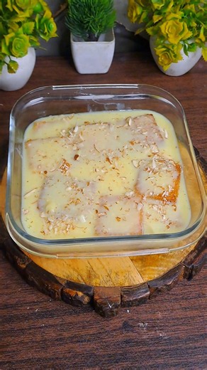 Viral Bread Custard Pudding Recipe #breadrecipe #bread #viral #shorts