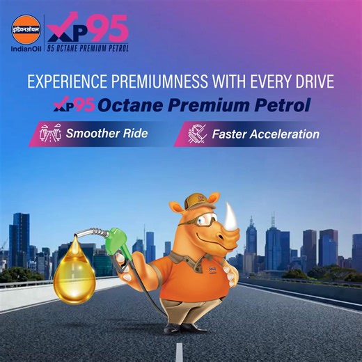 10K views · 97 reactions | A premium fuel that offers you a premium driving experience. #XP95, the 95 octane fuel from IndianOil ensures a smoother ride, faster acceleration and overall greater engine efficiency. Visit the nearest IndianOil Outlet and try it today!​ #IndianOil | Indian Oil Corporation Ltd. | Facebook