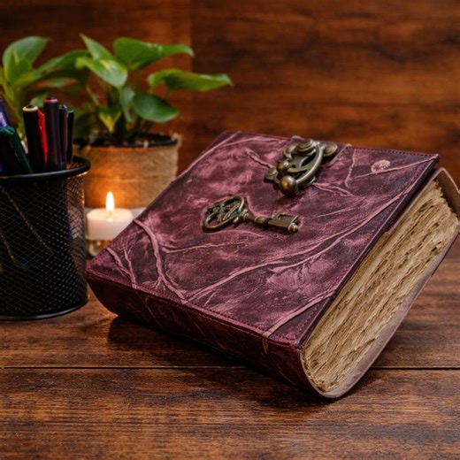 Vintage Key Lock Journal, Antique Style Diary, Secret Notebook, Classic Writing Book