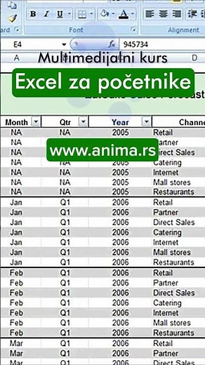 Excel za početnike - Multimedijalni ONLINE kurs