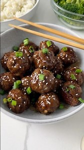 Irresistible sticky pork meatballs in sauce