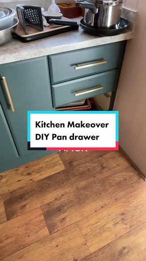 DIY Kitchen Makeover Pan Drawer Hack
