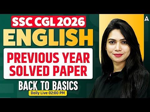 SSC CGL 2026 | SSC CGL English Previous Year Solved Paper | SSC CGL English Classes By Neha Mam