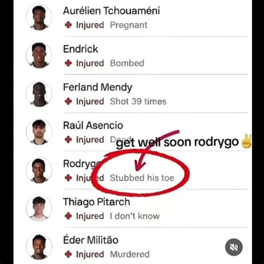 Get well rodrygo #rodrygo