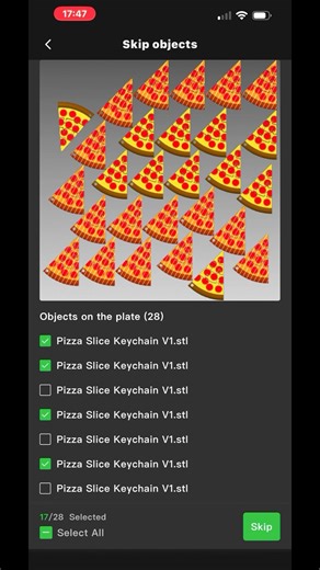 The skip function came in clutch after some pizza prints failed🍕#madetogether #3dprinting #bambulab