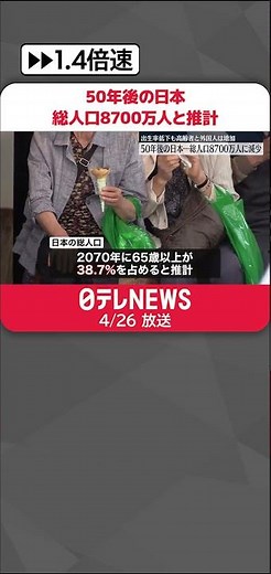 【50年後の日本】総人口8700万人に減少と推計 外国人が人口の1割まで増加 #Shorts