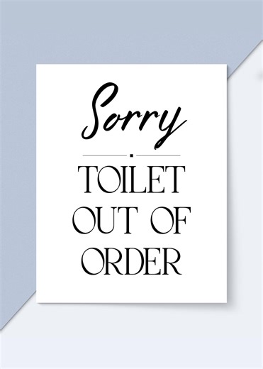 Toilet Out of Order – Printable Sign - Etsy