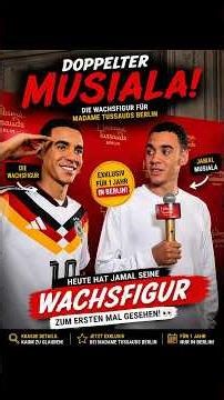 POV: Du triffst plötzlich deinen Zwilling 😭🔥Jamal Musiala sieht erstmals seine eigene Wachsfigur