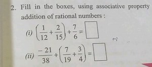 2. Fill in the boxes, using associative property addition of ra... | Filo