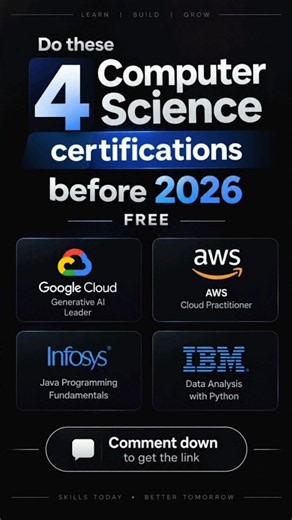 4 Free Computer Science Certifications You Should Do Before 2026 🚀 | NextStepTalks01