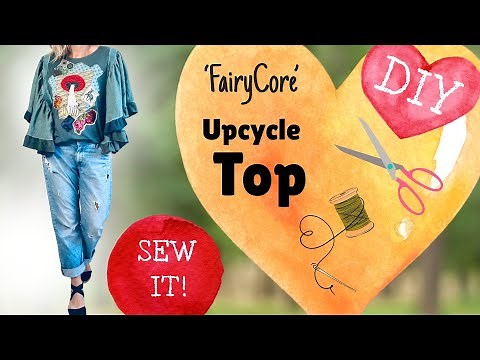 Upcycle Sewing! How To Make a Whimsical Flutter Sleeve Top (DIY Tutorial)
