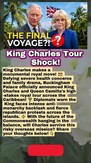 King Charles Boldly Announces High-Stakes Caribbean State Tour! 🌴 #RoyalFamily #KingCharles