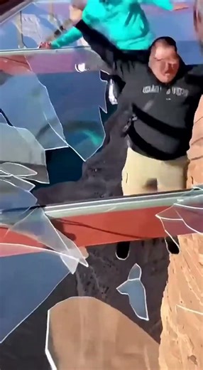 Glass Bridge Breaks Mid-Walk #terrifying #shorts