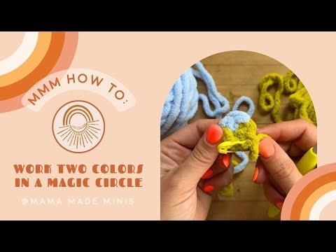 How to Work Two Colors in a Magic Circle // Crochet Tutorial from Mama Made Minis #crochettutorial