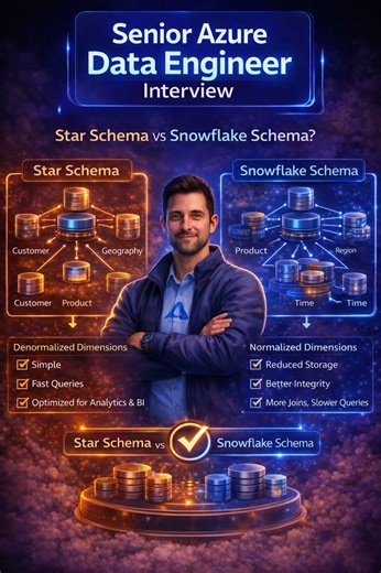 Explain star vs snowflake schema.