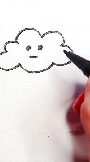 رسم غيمة 🌧 بطريقة سهلة وبسيطة #shorts