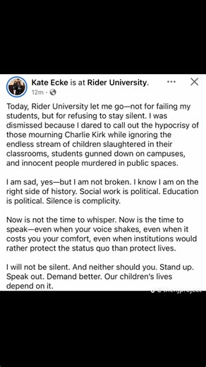 40K views · 434 reactions | ****UPDATE**** KATIE ECKE WAS LET GO FROM RIDER UNIVERSITY. Therapists and professors should not be antagonizing mourners online. This isn't about keeping Katie silent, it's about her acting appropriate enough to mingle with people in polite society. | New Jersey Project - News | Facebook