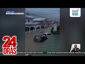 Typhoon Tino causes floods in Cebu, sweeping vehicles ang trapping residents | 24 Oras