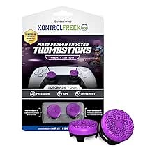 KontrolFreek FPS Freek Frenzy for PlayStation 5 (PS5) and PlayStation 4 (PS4) Controller | Performance Thumbsticks | 1 High-Rise, 1 Mid-Rise | Purple/Black