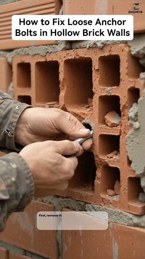 How to Fix Loose Anchor Bolts in Hollow Brick Walls | Chemical Anchor Repair #anchorbolt #Masonry