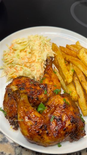 Nyasha Mangwiro on Instagram: "Sticky BBQ Chicken Quarters Sticky BBQ Chicken Ingredients 1 full chicken or chicken pieces Salt to taste 1/4 tsp black pepper 1 heaped tsp paprika Portuguese chicken seasoning or any poultry or all purpose seasoning Garlic 🧄 Oil 1/4 cup BBQ sauce 2tbsp sweet chilli or honey or 2tsp brown sugar (if your bbq sauce is sweet no need for this) Method : 1. Marinate the chicken with all the spices and ingredients listed above except the BBQ and sweet chilli sauces 2. Pu