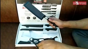 FINALLY 😍 Zepter International 6pcs knife set - IMPORTED. Price: 1250 BDT 1. ZEPTER INTERNATIONAL 5 1 Knives from the famous company ZEPTER steel with ceramic coatings, very sharp, ideal for turning cafes and restaurants. 2. Latest Pattern groove blade design and make the food not cling on the blade! 3. PREMIUM QUALITY GERMAN Stainless Steel Grade! Includes: 1. 7" CHOPPER KNIFE 2. 8" CHEF KNIFE 3. 8" CARVING KNIFE 4. 5" UTILITY KNIFE 5. 3" PARING KNIFE 6. CERAMIC PEELER Our Opinion These are se