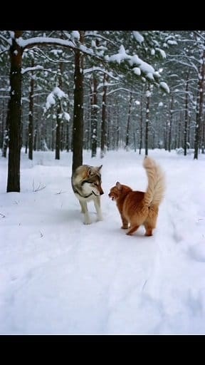 30K views · 213 reactions | Orange Hero Cat vs Wolf - Heart Stopping Rescue! ❄️李 #cat #catvideos #shorts #funny #kitten #pets | Leono Tales | Facebook