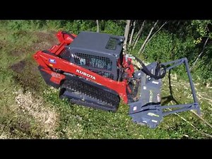 Loftness TimberAx Mulching head on Kubota SLV95 2S - raw footage 160630 2