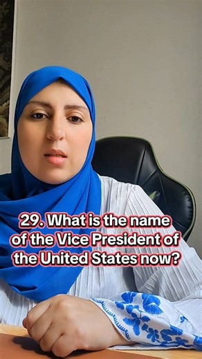 55K views · 762 reactions | 29. What is the name of the Vice President of the United States now? JD Vance #reelsfb #citizenshiptest #USCIS #studywithme #immigration #citizenship #uscitizenship | Imane Sar | Facebook
