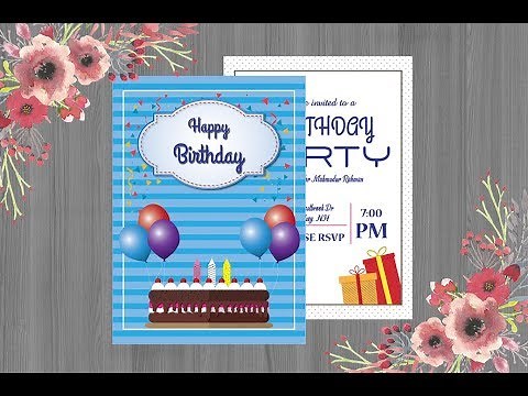 How to create a birthday invitation card design in illustrator tutorial