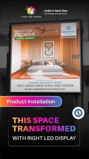 Outdoor LED Advertising Screen for Real Estate Office | Premium LED Display Installation Coimbatore