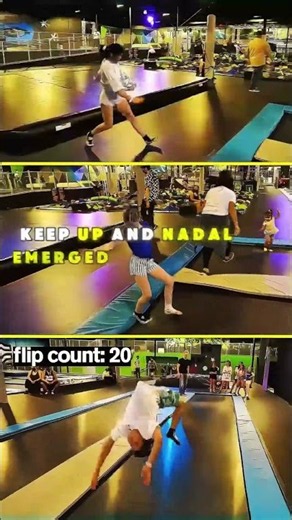 Nidal Did 20 INSANE Flips In A Row! 😱🔥 Trampoline Challenge! #shorts
