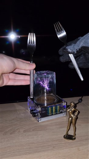 🍴 Mix: forks + tesla coil #experiment #lightning #power