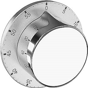Amazon.com: Mechanical Kitchen Timer - Stainless Steel Timer with Clear Alarm, Magnetic Backing, and Easy Operation - Ideal for Cooking, Studying, and More : Home & Kitchen