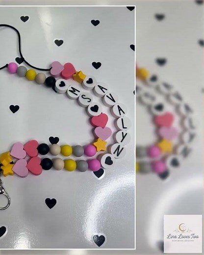 Personalized Beaded Friendship Lanyard: Custom ID Badge Holder with Charm