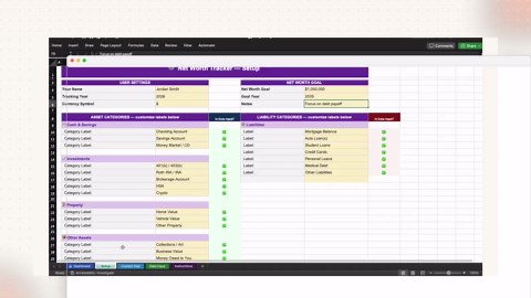 Net Worth Tracker Excel Template | Personal Finance Dashboard Spreadsheet | Asset & Debt Tracker - Etsy