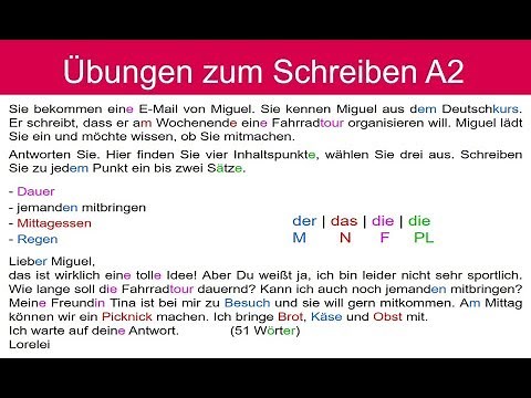 Writing Exercises A2 Part II - German Writing Exercises A2